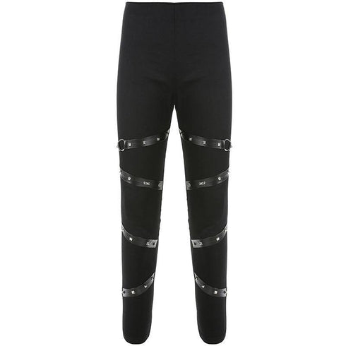 Women's Push Up Black Gothic Leggings